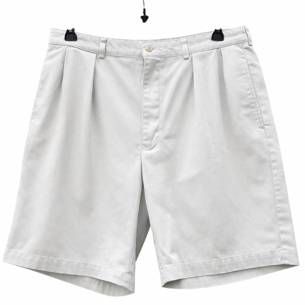 Polo Ralph Lauren‎ Vintage Mens 38 Tyler Light Khaki Pleated Cotton Chino Shorts